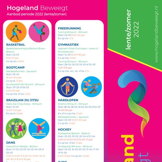 Flyer Hogeland Beweegt Lente Zomer 2022 1